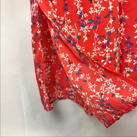 ASOS Moon River Red Floral Wrap Cropped Jumpsuit M - Picture 9 of 16